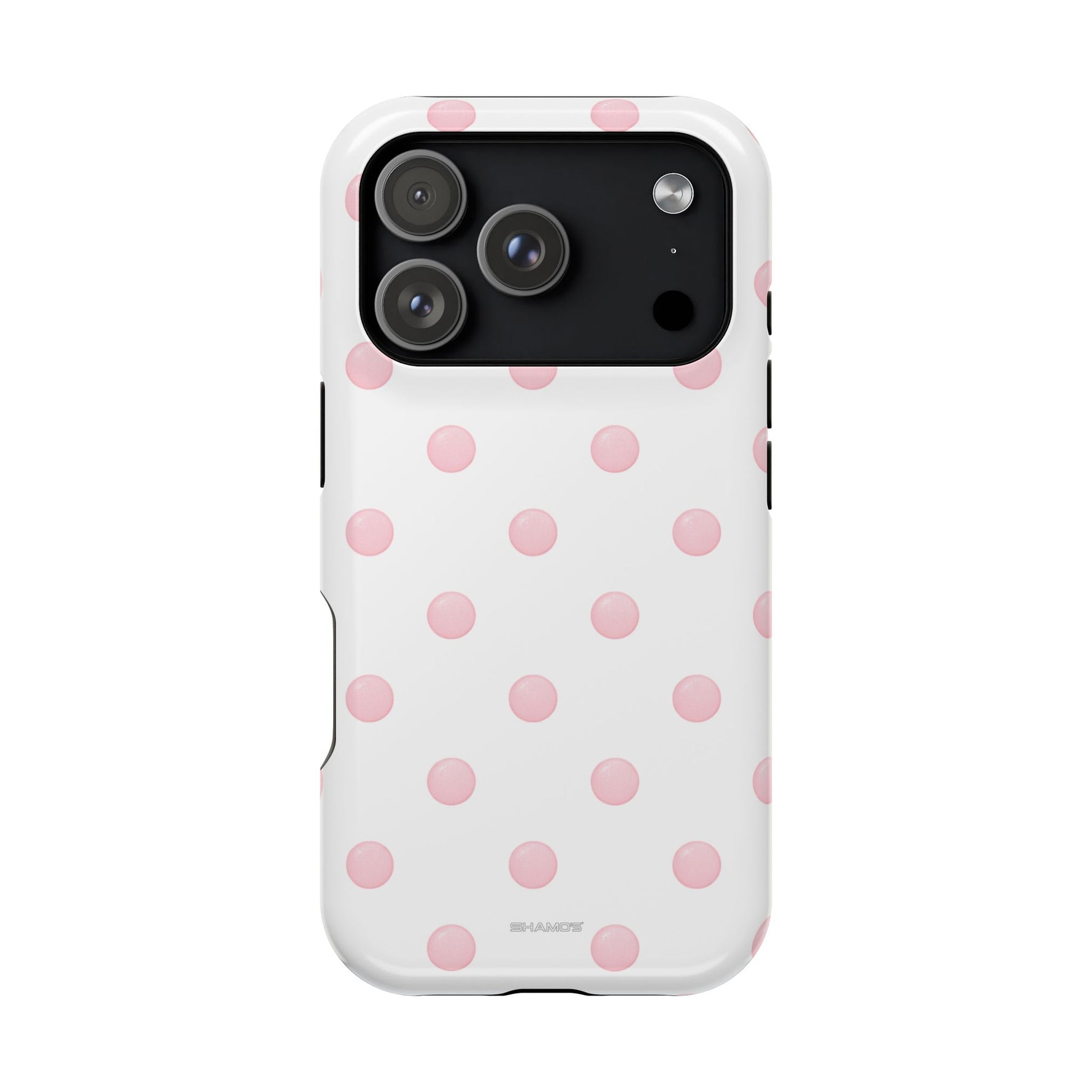 Pink Polka Dot Impact-Resistant Phone Case | MagSafe