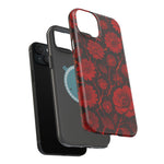 Melted Lava Dark Red Floral iPhone Case — MagSafe Compatible  Shamo's