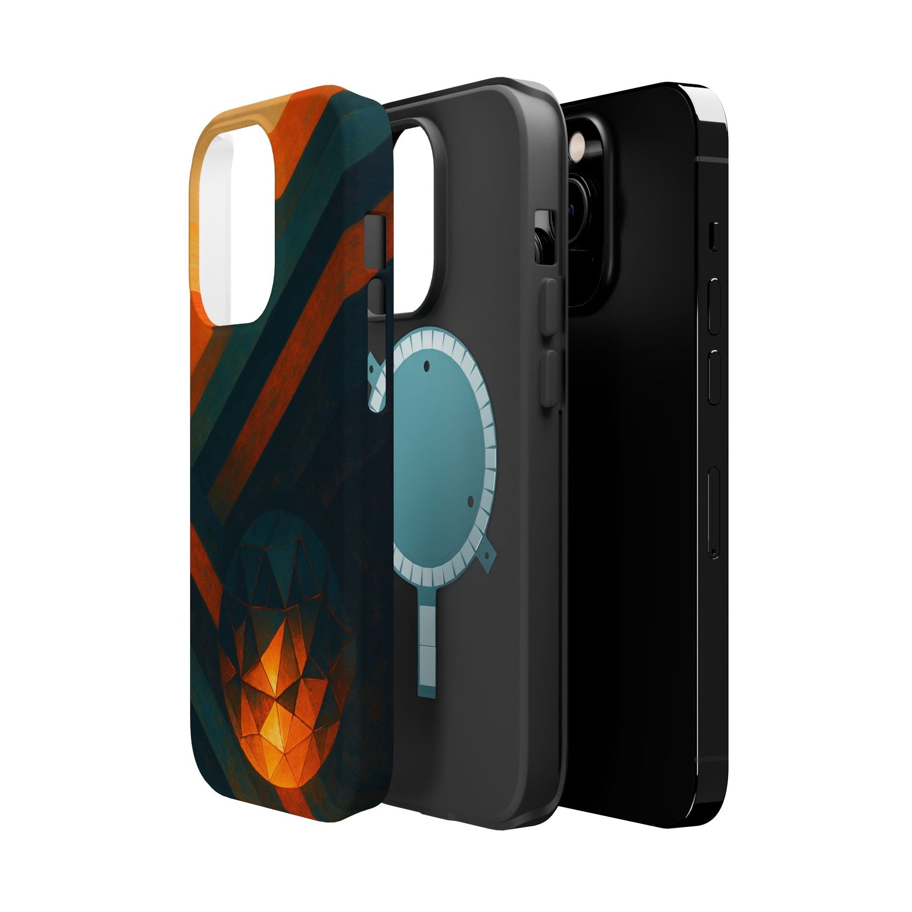 “Geometry of Becoming” Abstract iPhone MagSafe Case — Magnetic Impact-Resistant  Shamo's