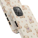 Cute Pastel Bear Impact Phone Case | Heart & Star Kawaii Pattern