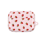 Strawberry Pattern AirPod Case | Cute Pink Protective Cover