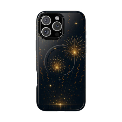 Gold Fireworks Celebration iPhone Case with MagSafe - Shamo's