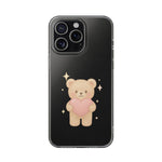 Romantic Teddy Bear Impact-Resistant iPhone Case with Heart Design - Shamo's