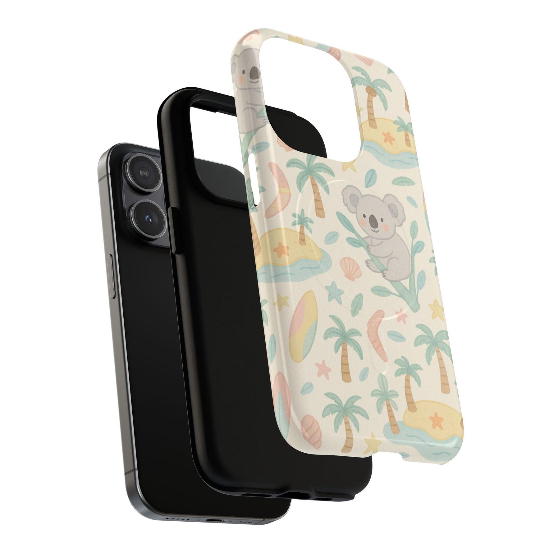 Australia Hand-Drawn Koala Beach iPhone Case — Cute Tropical Palm & Surf Print | with MagSafe  Shamo's