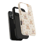 Cute Pastel Bear Impact Phone Case | Heart & Star Kawaii Pattern