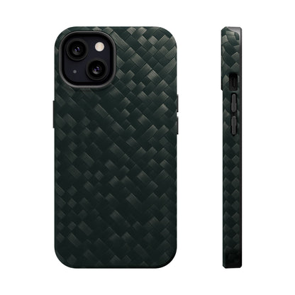 Dark Carbon Fiber Texture Magnetic Impact-Resistant iPhone Case | MagSafe compatible  Shamo's iPhone 13 / Matte