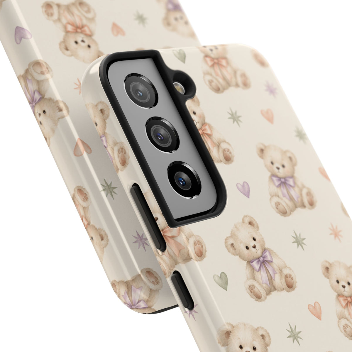 Cute Pastel Bear Impact Phone Case | Heart & Star Kawaii Pattern