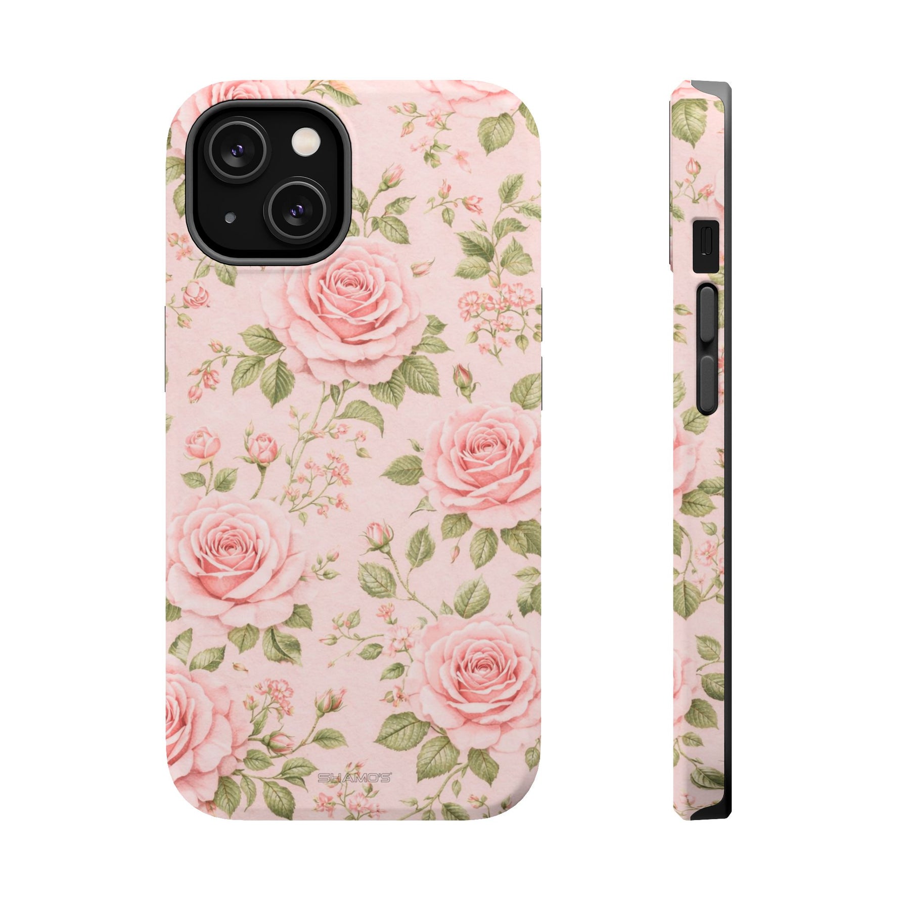Floral Rose Magnetic Impact-Resistant Phone Case — MagSafe Compatible