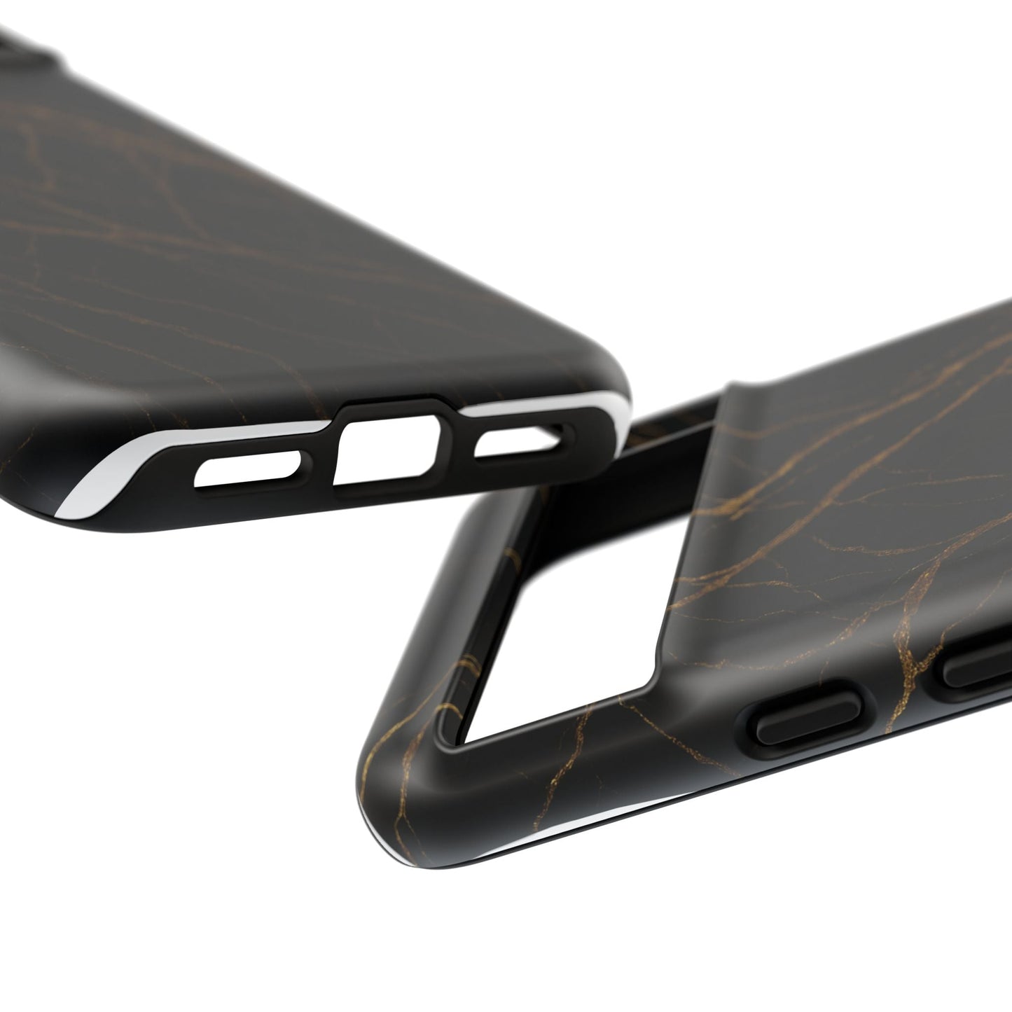 Black Marble Tough iPhone Case