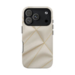 Beige Gold Geometric Luxury Series iPhone Case with MagSafe - Shamo's