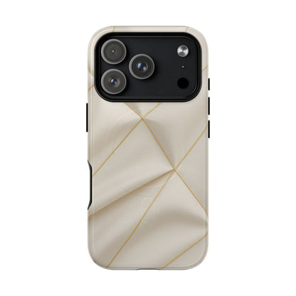 Beige Gold Geometric Luxury Series iPhone Case with MagSafe - Shamo's