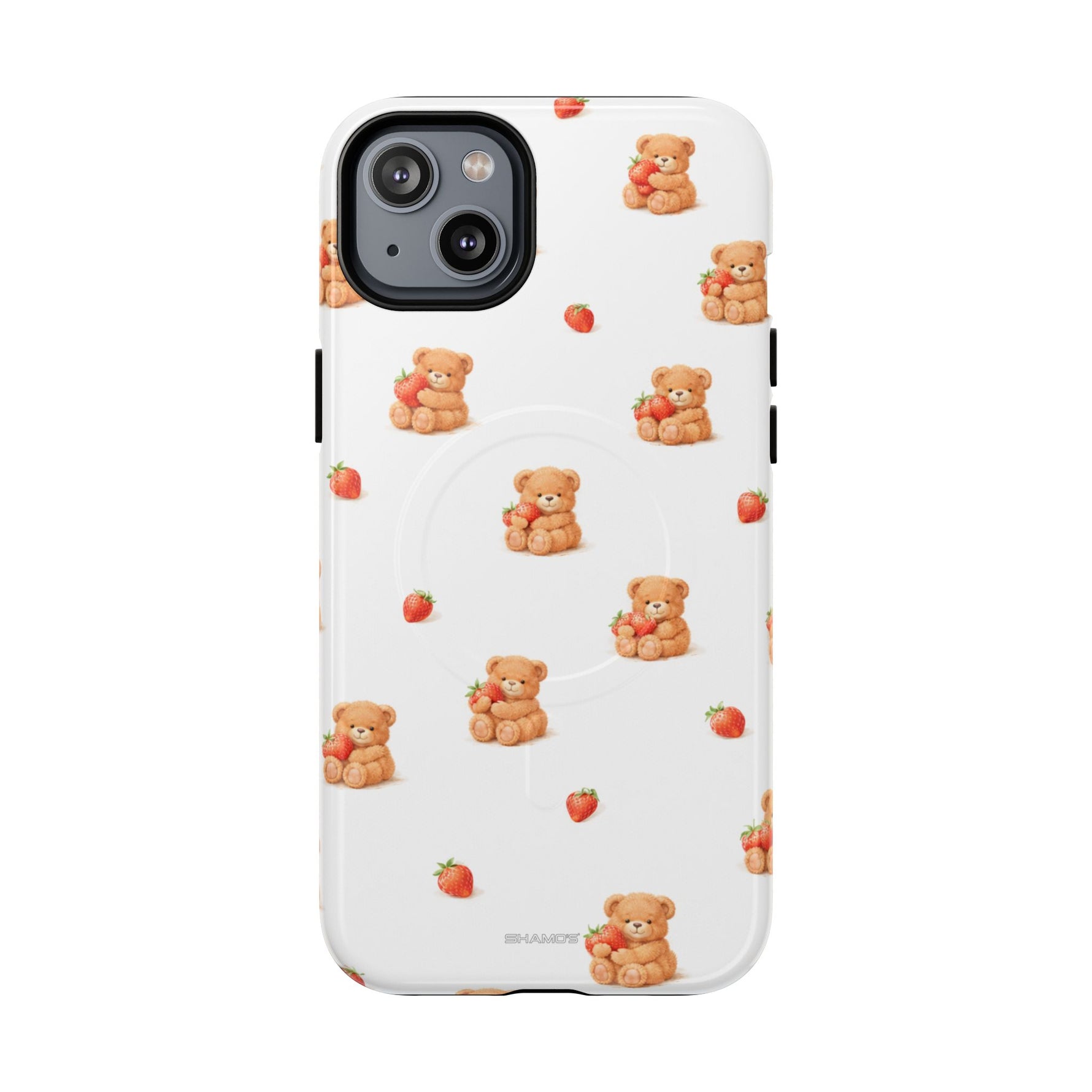 Strawberry Teddy iPhone Case with MagSafe