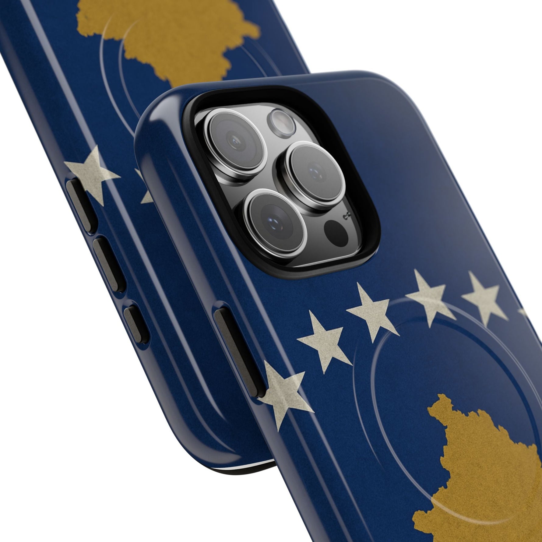 Kosovo Flag Tough iPhone Case — Navy Blue Stars & Gold Map (MagSafe compatible)  Shamo's