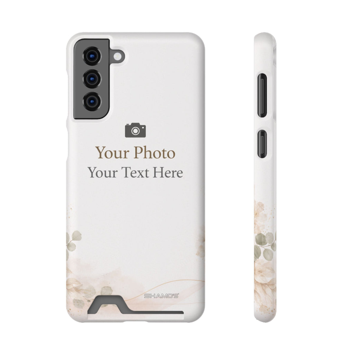 Funda para teléfono personalizable con tarjetero | Añade tu propia foto y texto