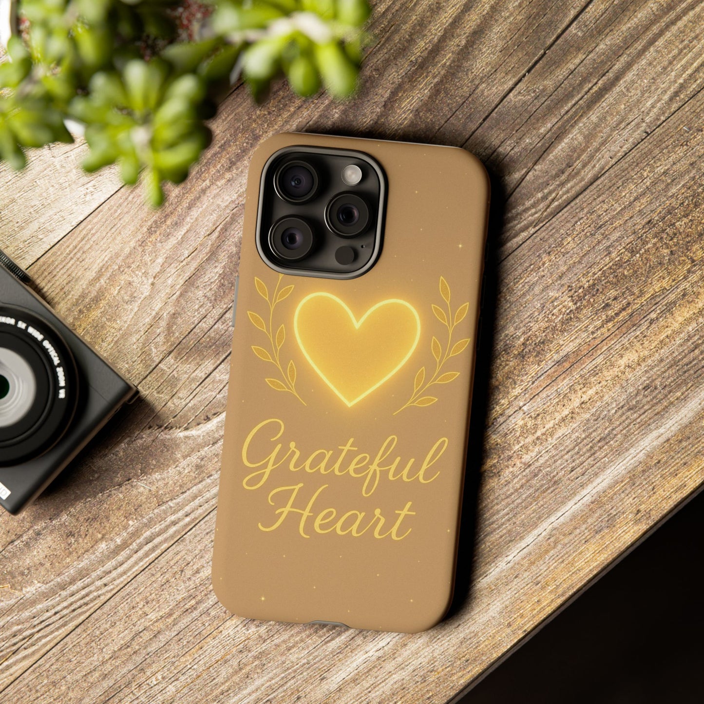 Grateful Heart iPhone Case — Warm Neon Heart