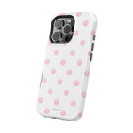 Pink Polka Dot Impact-Resistant Phone Case | MagSafe