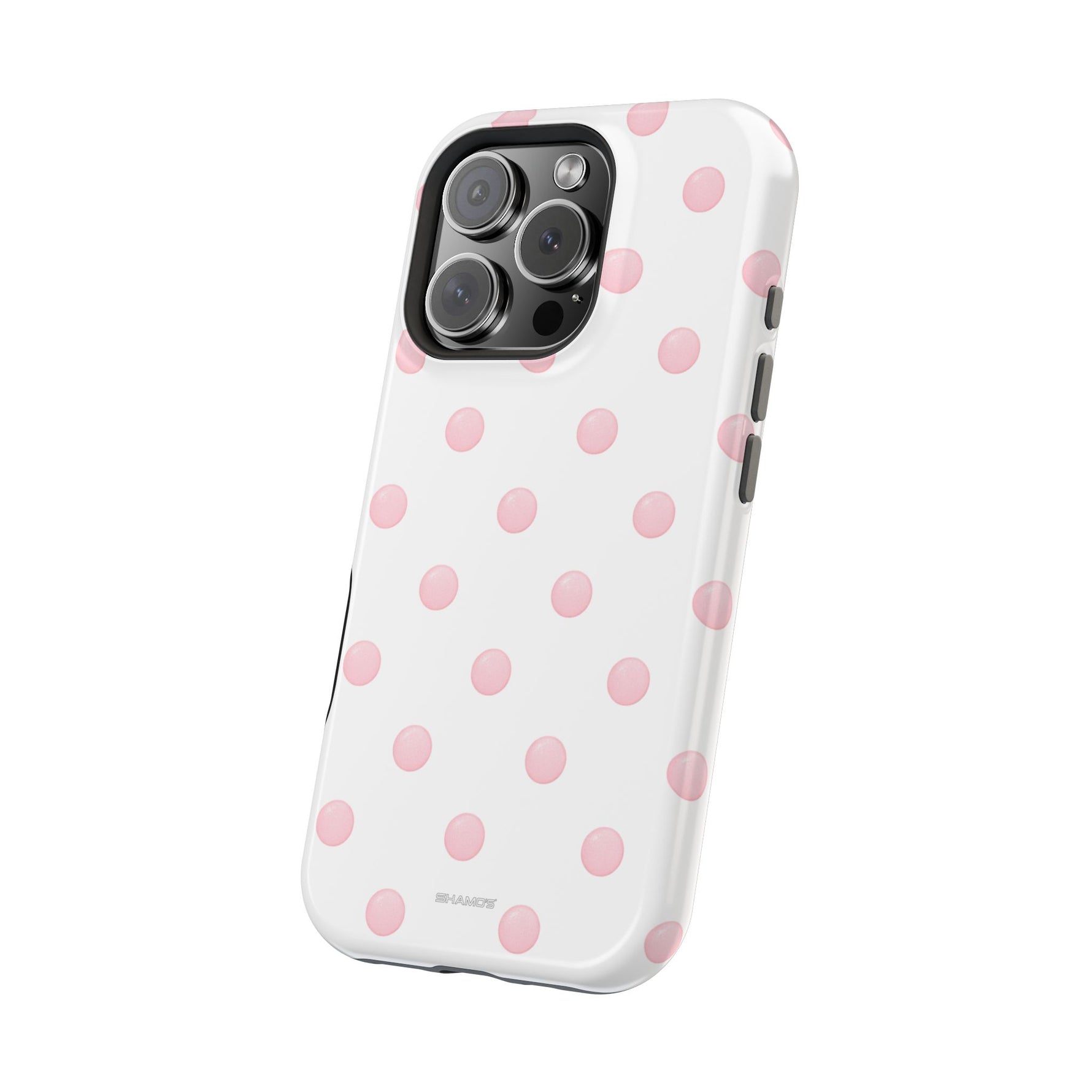 Pink Polka Dot Impact-Resistant Phone Case | MagSafe