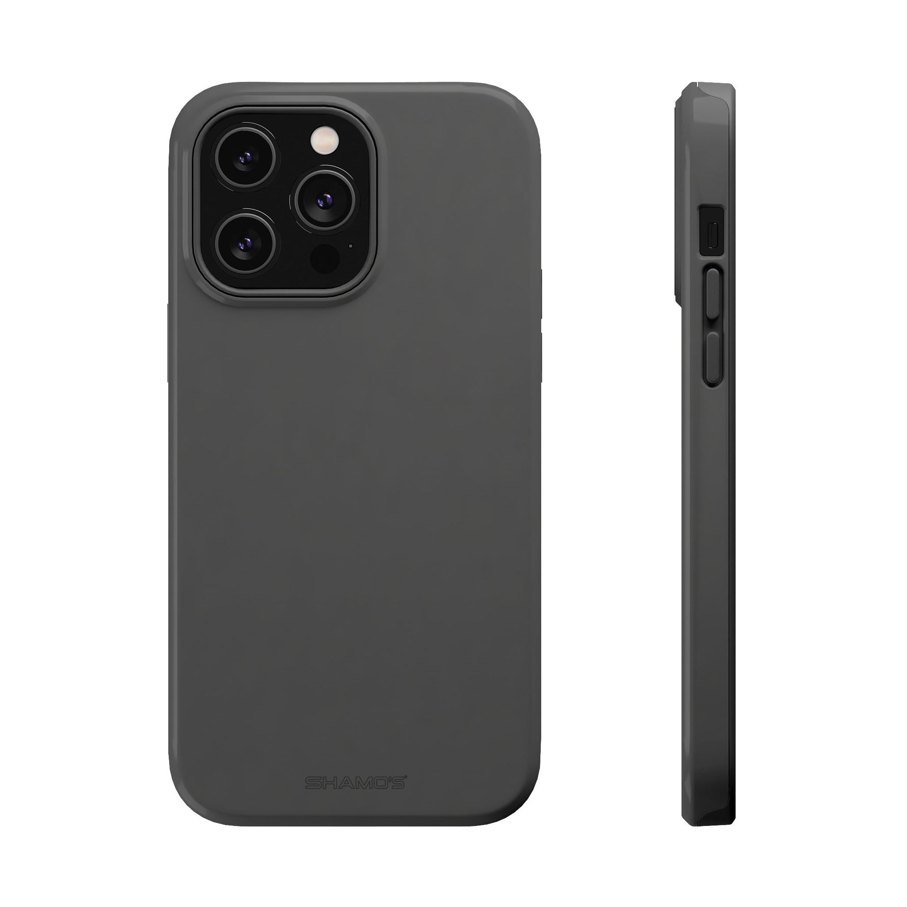 Charcoal Ink Black Solid Color Impact-Resistant iPhone Case | Slim Shockproof Magsafe-Compatible