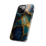 Blue Gold Agate Tough Phone Case Marble Stone Design  Shamo's