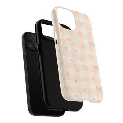 Sweet Pastel Checkered Bows Case for iPhone | MagSafe