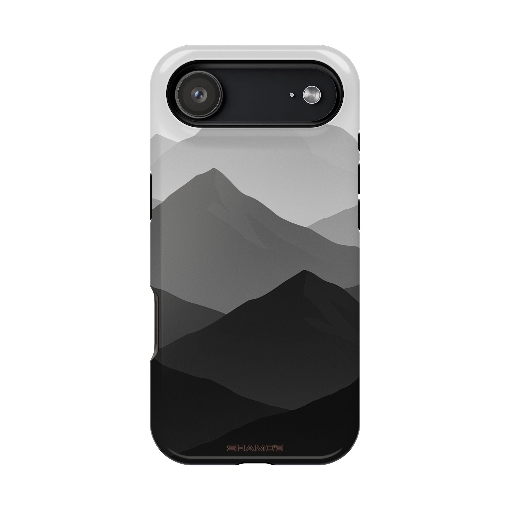Monochrome Mountain Design iPhone Case | MagSafe - iPhone 17 Air / Glossy - Shamo's