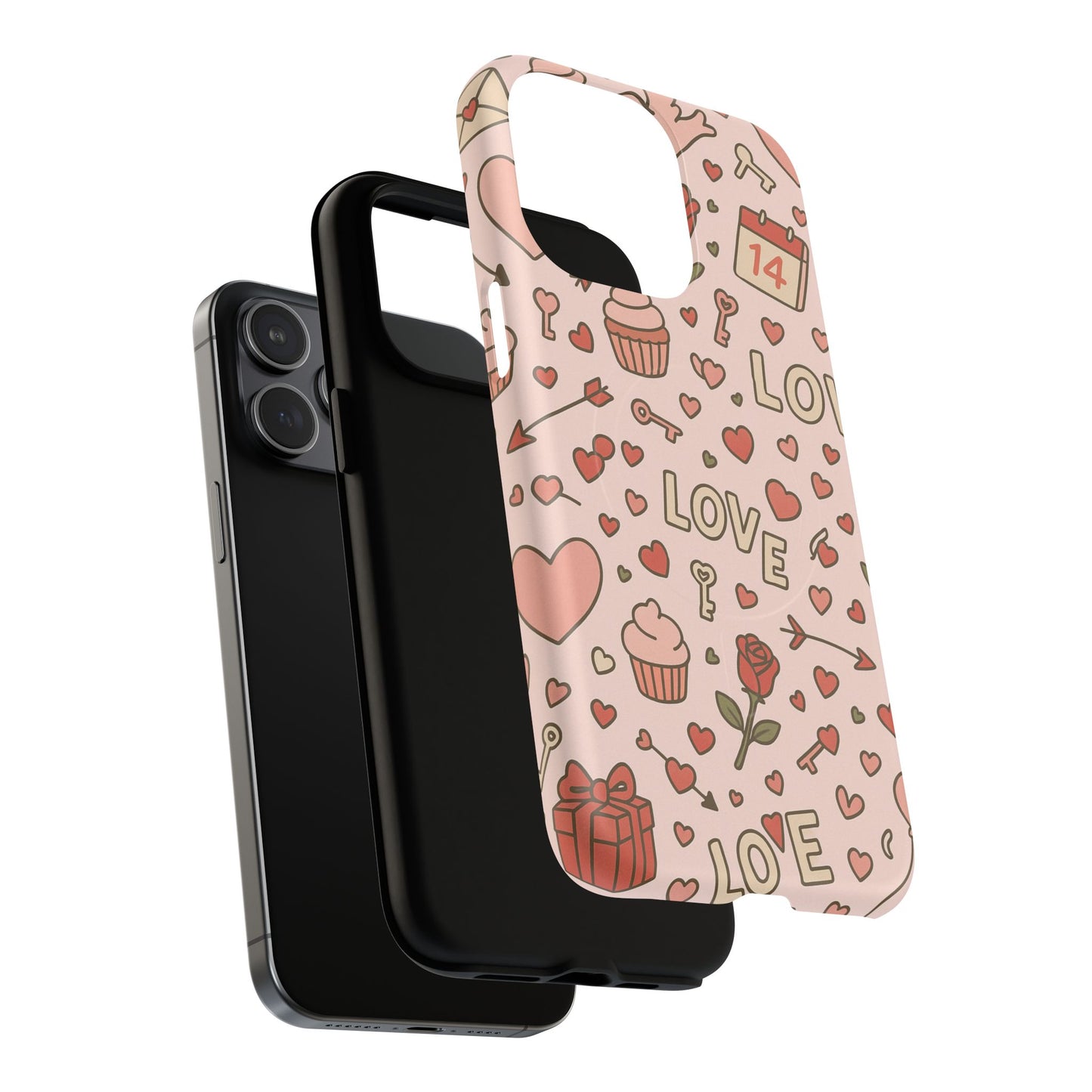Sweet Love Pattern iPhone Case (MagSafe compatible)