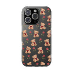 Romantic Teddy Bear Impact-Resistant Phone Case with Heart Design