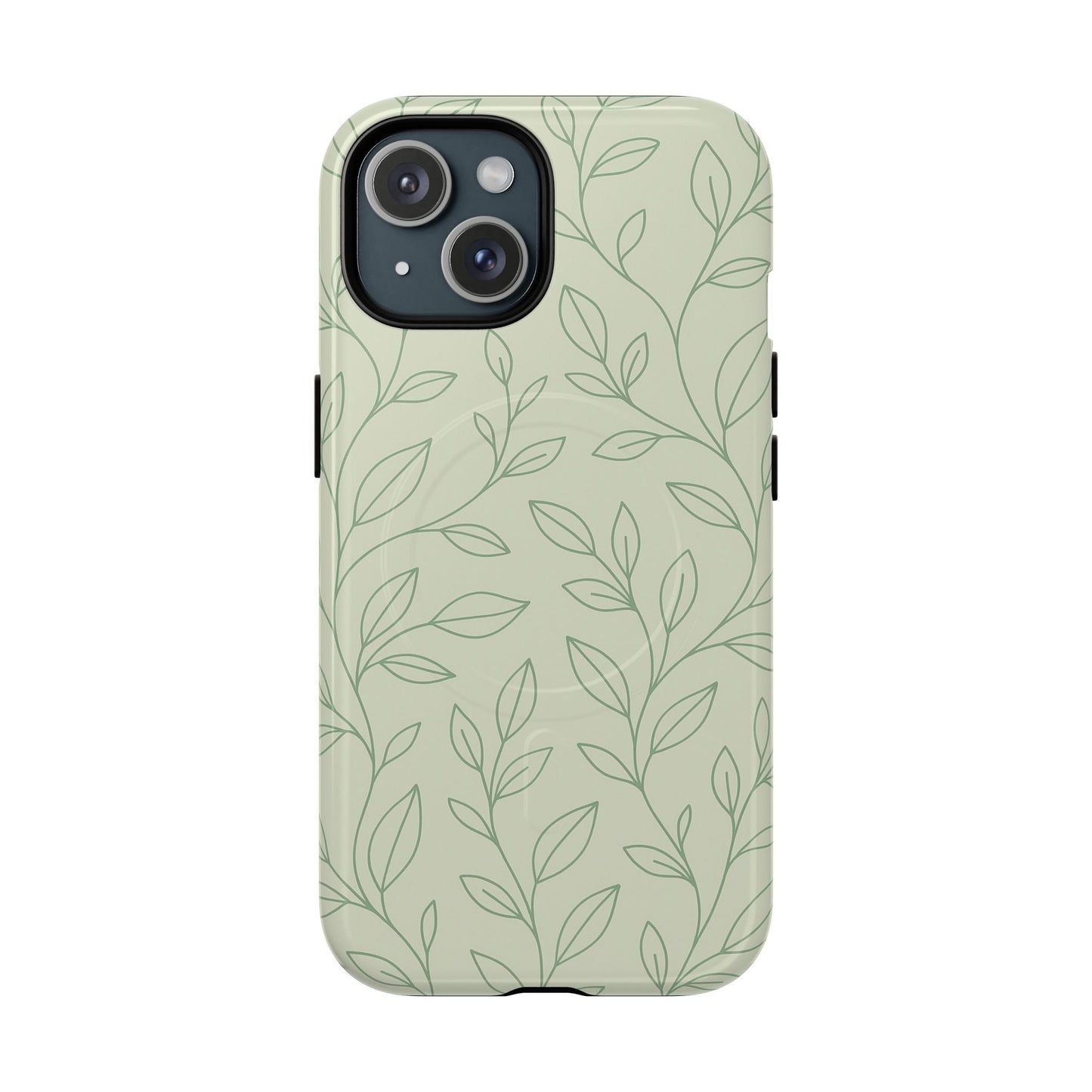 Sage Botanical Leaves Floral iPhone Case | MagSafe