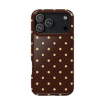 Polka Dot iPhone Case — Brown & Cream Protective Cover with MagSafe compatibility  Shamo's iPhone 17 Pro Max / Glossy