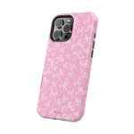 Pink Bow Pattern Impact-Resistant iPhone Case | MagSafe