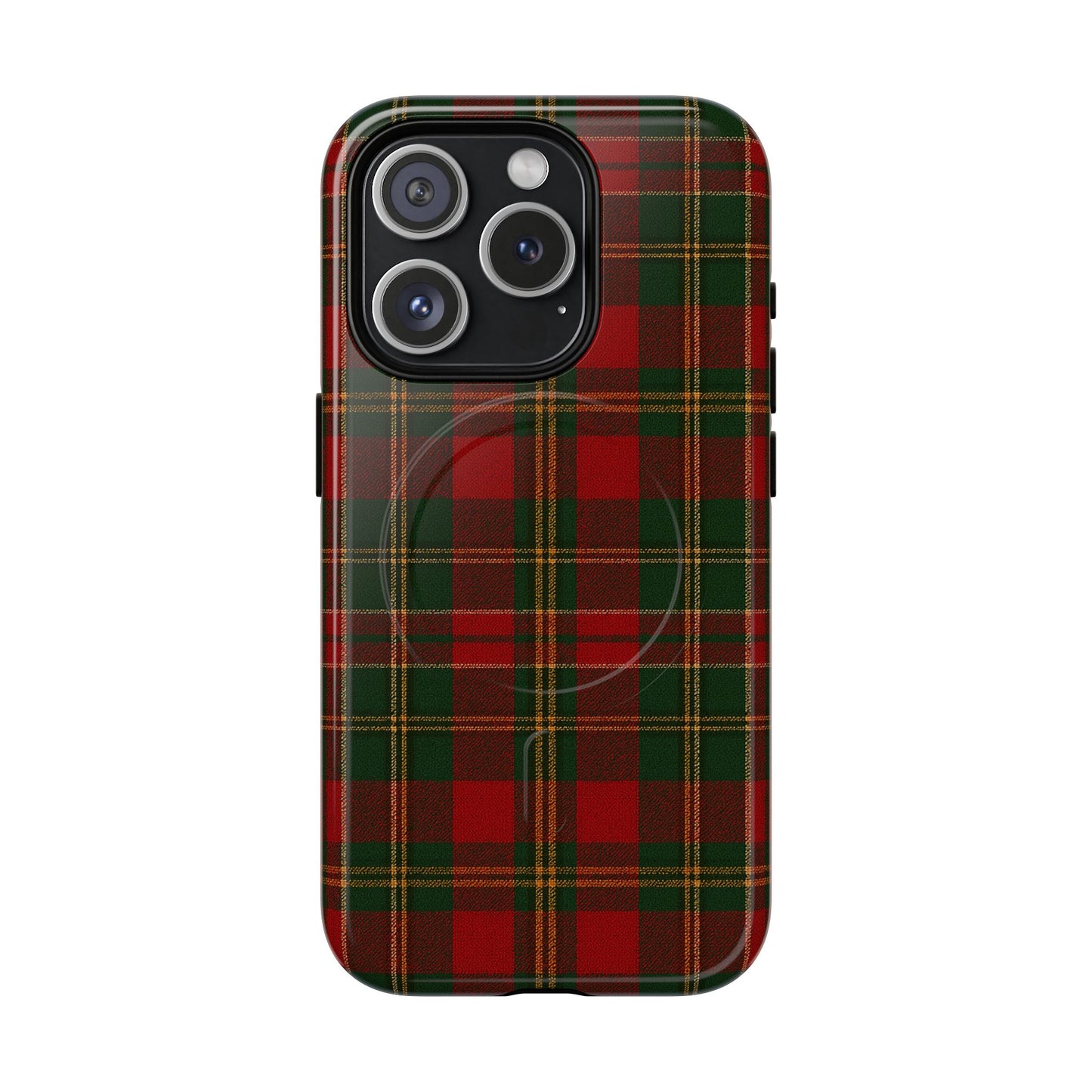 Plaid Holiday iPhone Case — Red & Green Tartan (MagSafe compatible)