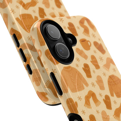 Cozy Winter Sweaters Holidays iPhone Case — Warm Knit Pattern with MagSafe