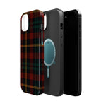 Plaid Impact-Resistant iPhone Case — Red Green Tartan Holiday Theme with MagSafe  Shamo's
