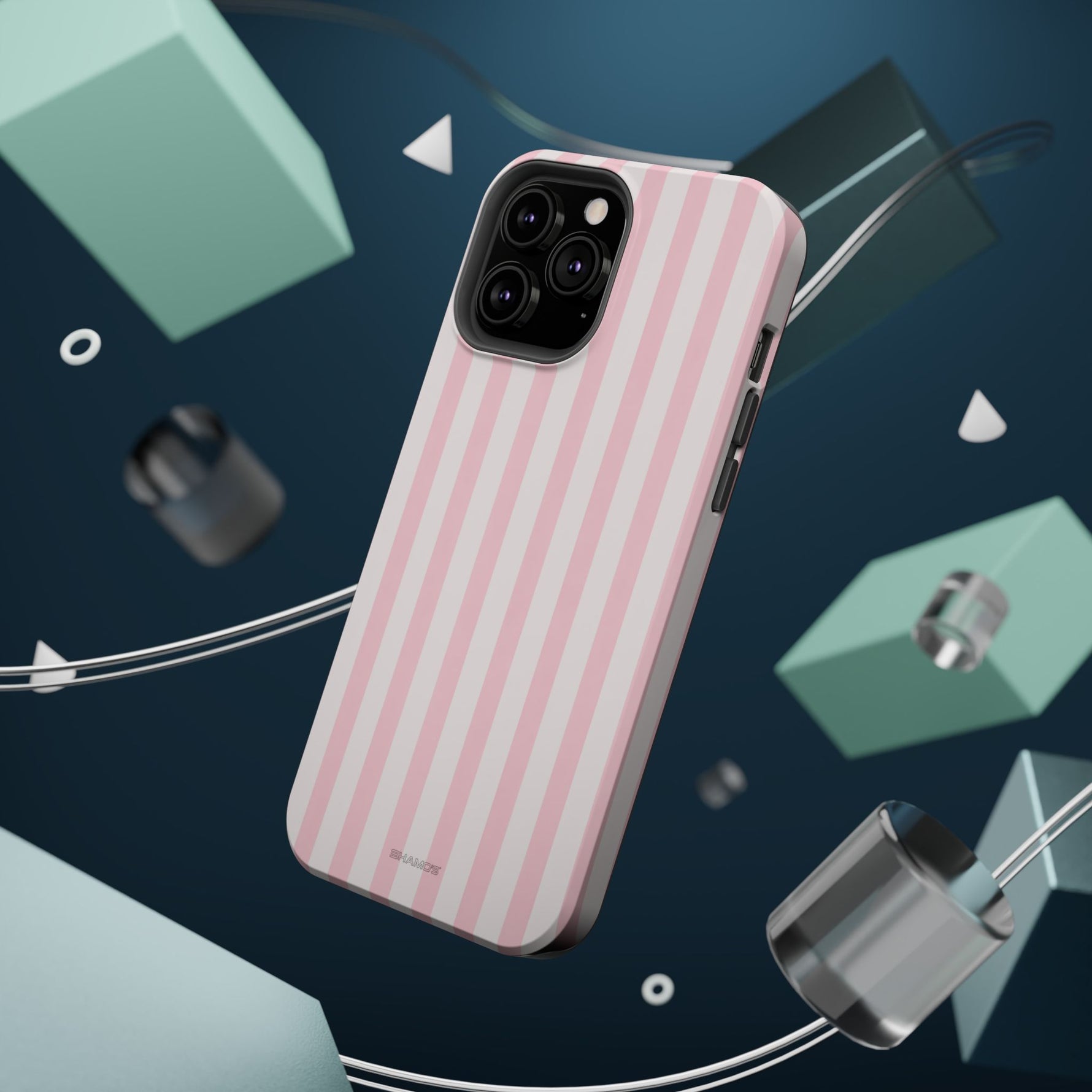 Pink Stripe Impact-Resistant Phone Case | MagSafe