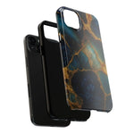 Blue Gold Agate Tough Phone Case Marble Stone Design  Shamo's