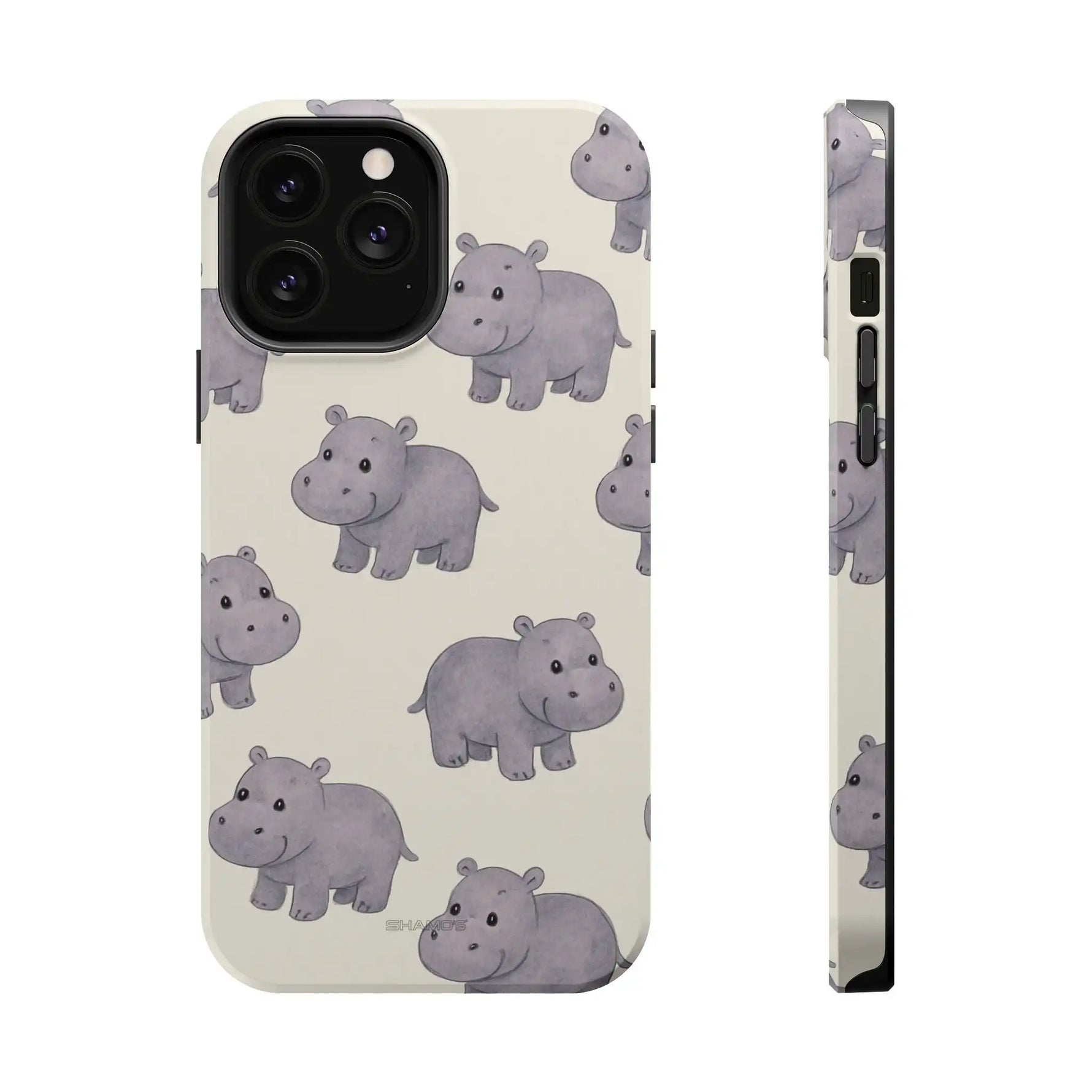Cute Tiny Hippo Magnetic Impact-Resistant Phone Case
