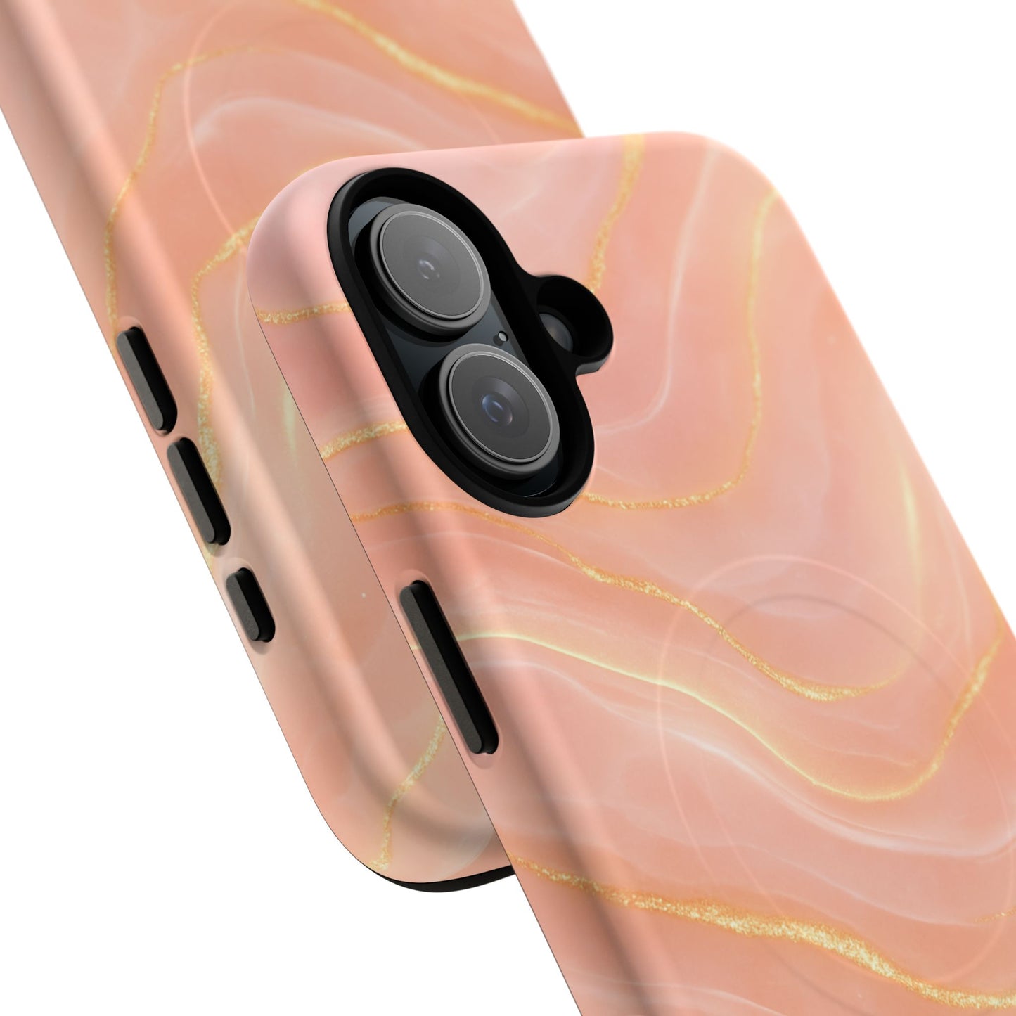 Luxury Series Pink Marble iPhone Case compatible with MagSafe