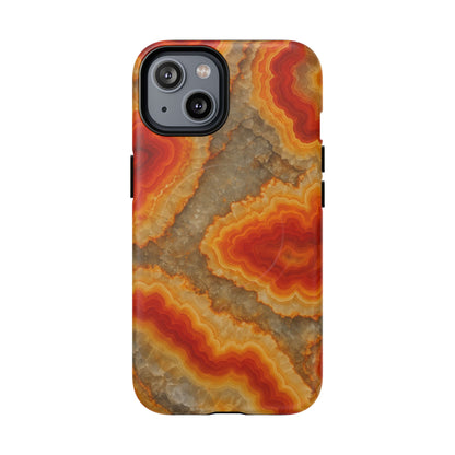 Agate Glow Marble iPhone Case Orange Geode Stone Design with MagSafe - Shamo's