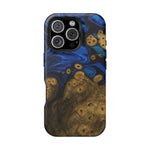 Blue Swirl & Burl Wood Impact iPhone Case | MagSafe compatible  Shamo's iPhone 16 Pro / Matte