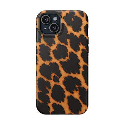Leopard Print Impact-Resistant iPhone Case with MagSafe compatibility