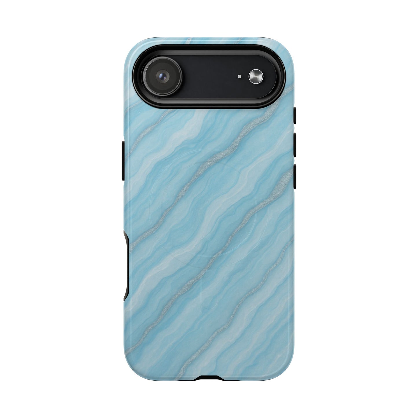 Sky Blue Marble iPhone Case with MagSafe - Shamo's