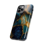 Blue Gold Agate Tough Phone Case Marble Stone Design  Shamo's