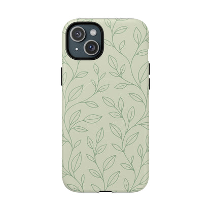 Sage Botanical Leaves Floral iPhone Case | MagSafe