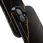 Black & Gold Marble iPhone Case with MagSafe - iPhone 17 / Glossy - Shamo's