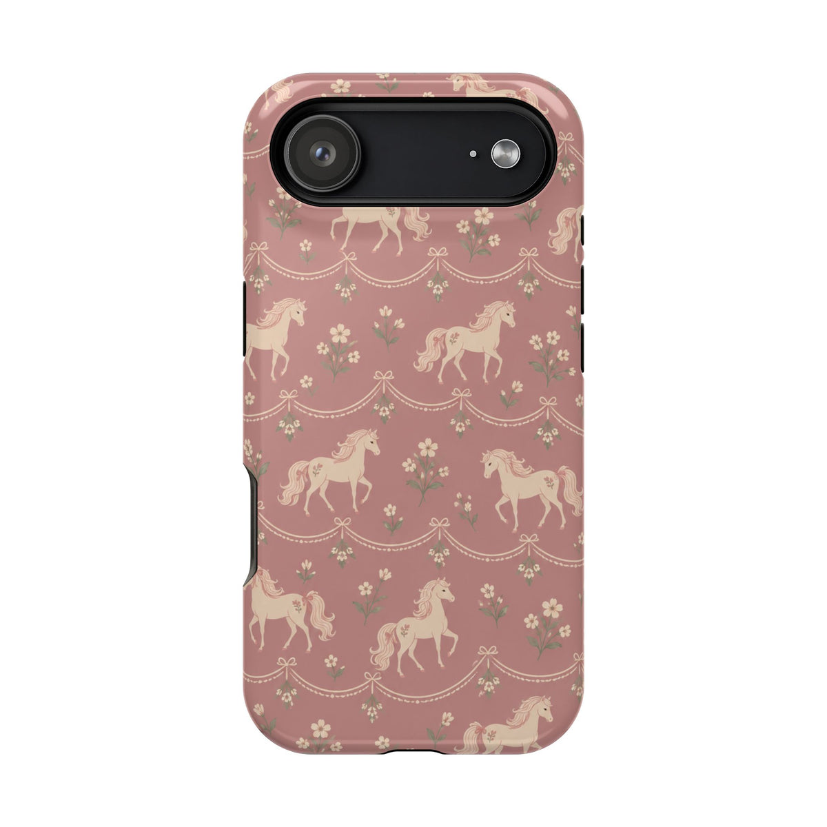 Rose Ponies MagSafe Phone Case, glossy iPhone 17 Air, rear view