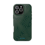 Topographic Green Magnetic Impact-Resistant iPhone Case | MagSafe compatible  Shamo's iPhone 16 Pro Max / Glossy