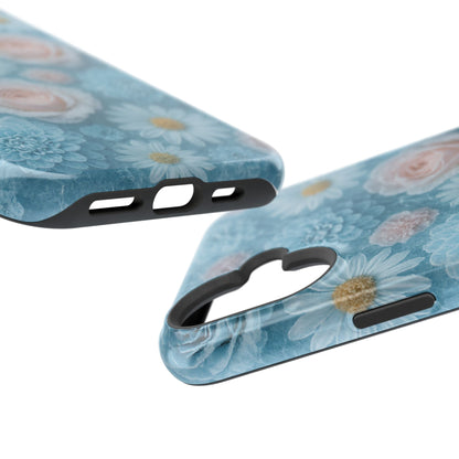 Frozen Floral Rose & Daisy Impact iPhone Case | MagSafe compatible  Shamo's