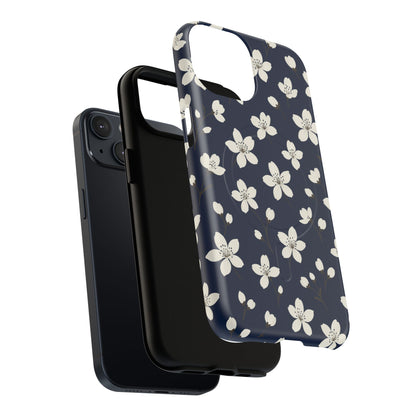Navy Blossom Floral iPhone Case | MagSafe