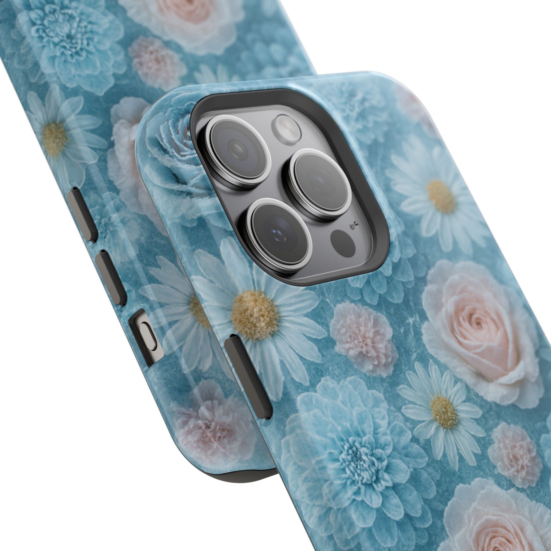 Frozen Floral Rose & Daisy Impact iPhone Case | MagSafe compatible  Shamo's