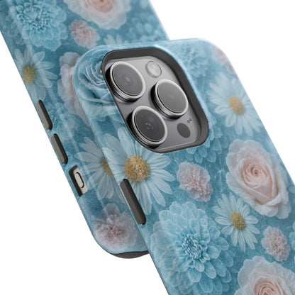 Frozen Floral Rose & Daisy Impact iPhone Case | MagSafe compatible  Shamo's